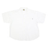 OUT OF AFRICA Mens White Cotton Blend Short Sleeve Shirt L Casual Summer Shirt