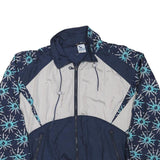 Rodéo Mens Navy Blue & Light Grey Vintage Patterned Track Jacket S Polyester