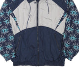 Rodéo Mens Navy Blue & Light Grey Vintage Patterned Track Jacket S Polyester