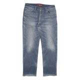 DICKIES Womens Jeans Blue Regular Straight Denim Light W34 L31 Zip Cotton Blend