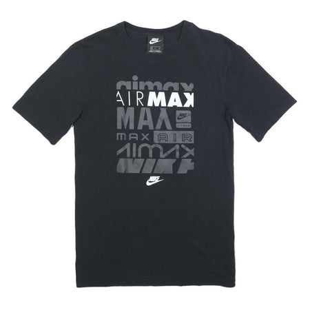 NIKE Mens Black Air Max Graphic T-Shirt S Short Sleeve Crew Neck Cotton