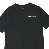 CHAMPION Mens Black Graphic T-Shirt M Short Sleeve Crew Neck Logo Print