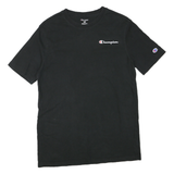 CHAMPION Mens Black Graphic T-Shirt M Short Sleeve Crew Neck Logo Print