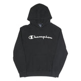 CHAMPION Mens Black Hoodie S Cotton Blend Pullover Sweatshirt
