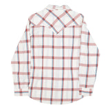 WRANGLER Womens White & Red Blue Checked Shirt M Button Front Casual
