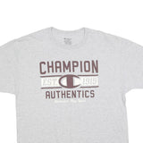 CHAMPION Mens Grey XL Graphic T-Shirt Short Sleeve Crew Neck Authentic Print