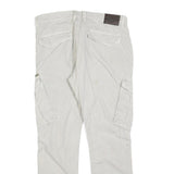 CANDA Mens Slim Beige Cargo Trousers Cotton Blend W36 L30 Utility Zip Pocket