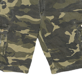 WORLDWIDE AMERICA STATE Mens Cargo Shorts Green Camouflage 2XL W40 Cotton Blend