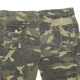 WORLDWIDE AMERICA STATE Mens Cargo Shorts Green Camouflage 2XL W40 Cotton Blend