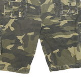 WORLDWIDE AMERICA STATE Mens Cargo Shorts Green Camouflage 2XL W40 Cotton Blend