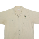 RED HEAD Mens Beige Cotton Fishing Short Sleeve Shirt XL Pocket Embroidery