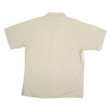 RED HEAD Mens Beige Cotton Fishing Short Sleeve Shirt XL Pocket Embroidery