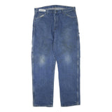 DICKIES Mens Regular Blue Denim Jeans W38 L34 Zip Closure Workwear Straight Fit