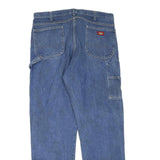DICKIES Mens Regular Blue Denim Jeans W38 L34 Zip Closure Workwear Straight Fit