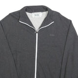 DROLE Mens Charcoal Zip Up Jacket L Cotton Blend Plain Casual Zip Fastening