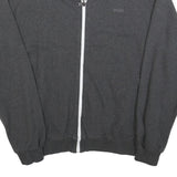 DROLE Mens Charcoal Zip Up Jacket L Cotton Blend Plain Casual Zip Fastening