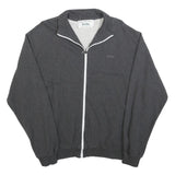 DROLE Mens Charcoal Zip Up Jacket L Cotton Blend Plain Casual Zip Fastening