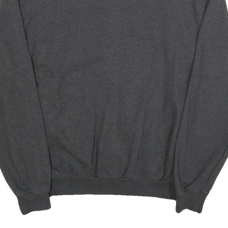 DROLE Mens Charcoal Zip Up Jacket L Cotton Blend Plain Casual Zip Fastening