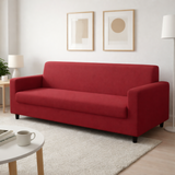 Anyseat 3-Seater Sofa Cover – Plain Red Style Slipcover for Living Room Chair Protection