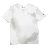 CHAMPION Mens White & Grey Tie Dye T-Shirt M Short Sleeve Crew Neck Cotton Blend
