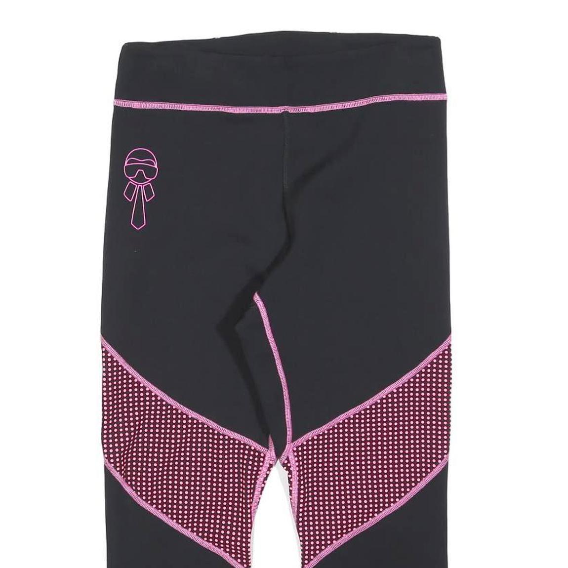 FENDI Womens Joggers Black & Pink Regular Slim M W28 L21 Logo Print Athletic