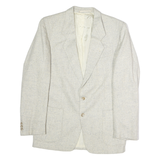 POINTSMAN Mens Cream Jacket M Cotton Blend Button Classic Plain Tailored Blazer