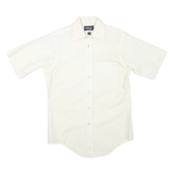 CHALLENGER Mens White Short Sleeve Shirt M Polyester Blend Classic Button Front
