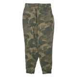 HOLLISTER Womens Cotton Blend Green Camouflage Slim Drawstring Trousers W30 L26