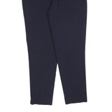BIANCA Womens Wool Blend Navy Slim Tapered Trousers W32 L30 Formal Workwear