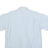 PRO MODA Mens Light Blue Cotton Blend Short Sleeve Shirt L Pockets Casual