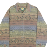 CABELA'S Womens Beige & Brown Pattern Shirt L Long Sleeve Cotton Button Down