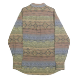 CABELA'S Womens Beige & Brown Pattern Shirt L Long Sleeve Cotton Button Down