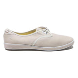 GRASSHOPPERS Womens Casual Lace-Up Trainers Cream Cotton Blend UK 6.5