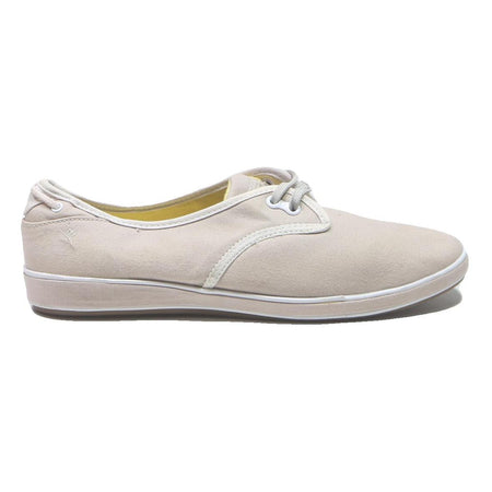 GRASSHOPPERS Womens Casual Lace-Up Trainers Cream Cotton Blend UK 6.5