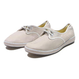 GRASSHOPPERS Womens Casual Lace-Up Trainers Cream Cotton Blend UK 6.5