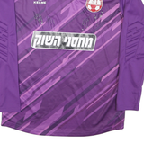 Mens Purple & Lilac Sports Graphic Long Sleeve V-Neck Football Shirt M