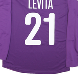 Mens Purple & Lilac Sports Graphic Long Sleeve V-Neck Football Shirt M