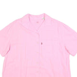 LEVI'S Womens Pink Cotton Blend Shirt S Casual Summer Button Pocket