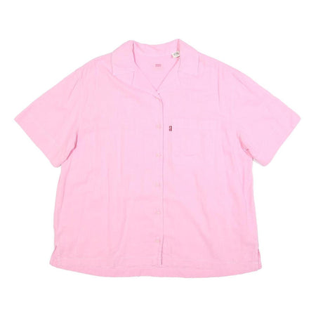 LEVI'S Womens Pink Cotton Blend Shirt S Casual Summer Button Pocket