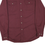 WRANGLER Mens Maroon Cotton Blend Shirt S Button Front Long Sleeve Casual