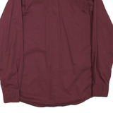 WRANGLER Mens Maroon Cotton Blend Shirt S Button Front Long Sleeve Casual