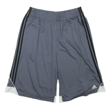 ADIDAS Mens Grey Casual Sports Shorts L W32 Polyester Blend Comfortable Fit