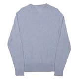 TOMMY HILFIGER Mens Grey Plain Cotton Blend Jumper Crew Neck Basic Knit M Casual