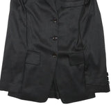 PACO RABANNE Womens Black Slim Jacket XXS Polyester Blend Pinstripe Button