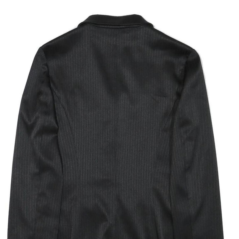 PACO RABANNE Womens Black Slim Jacket XXS Polyester Blend Pinstripe Button
