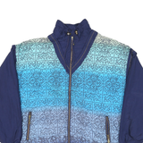 LETS JET Womens Blue Polyester Blend Zip Jacket XL Woven Colourblock Comfortable