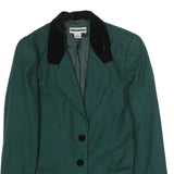 JENNIFER MOORE Womens Green Wool Classic Jacket UK 12 Buttoned Plain Stylish