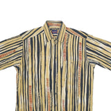 CASA MODA SPORTS Mens Beige & Black Patterned Cotton Shirt M Casual Summer Style