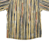 CASA MODA SPORTS Mens Beige & Black Patterned Cotton Shirt M Casual Summer Style