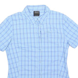 JACK WOLFSKIN Womens Blue Plaid Shirt S Lightweight Breathable Outdoor